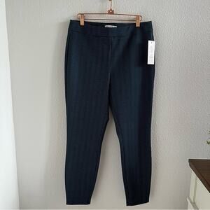 NWT Nanette Leopore Geometric Plaid Navy Business Casual Pants Legging Office M